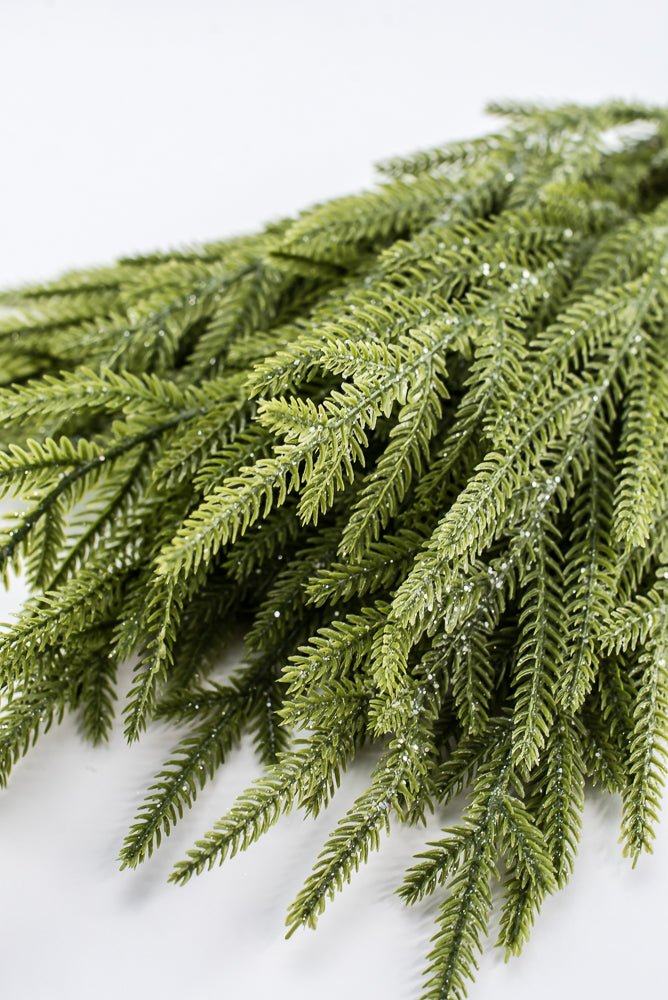Artificial, Green, Frosted Norfolk Pine Bush - 22" - Greenery MarketArtificial Flora65888-LT.GN