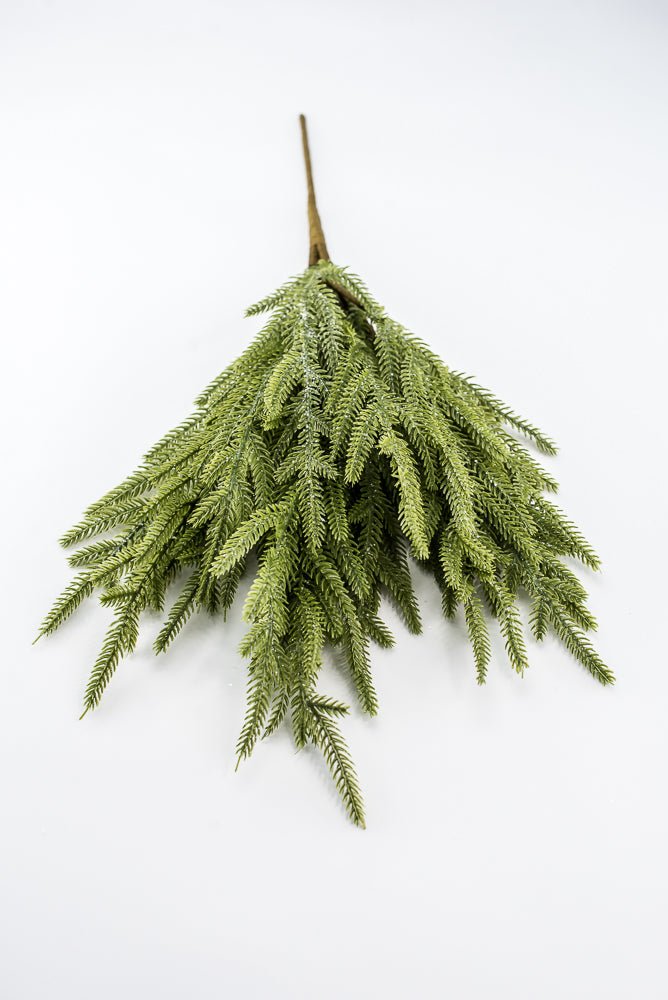 Artificial, Green, Frosted Norfolk Pine Bush - 22" - Greenery MarketArtificial Flora65888-LT.GN