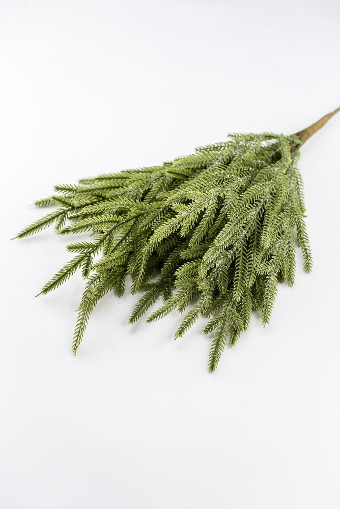 Artificial, Green, Frosted Norfolk Pine Bush - 22" - Greenery MarketArtificial Flora65888-LT.GN