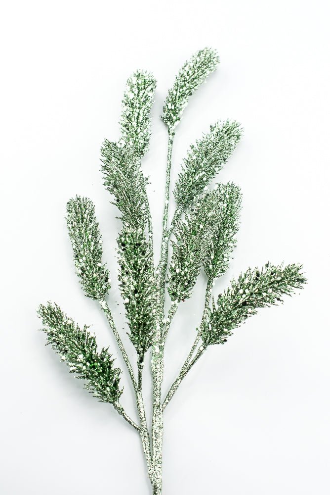 Artificial Green Glitter Pine Spray - 24.5" - Greenery MarketArtificial Flowers218724