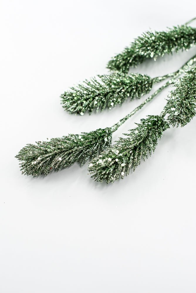 Artificial Green Glitter Pine Spray - 24.5" - Greenery MarketArtificial Flowers218724