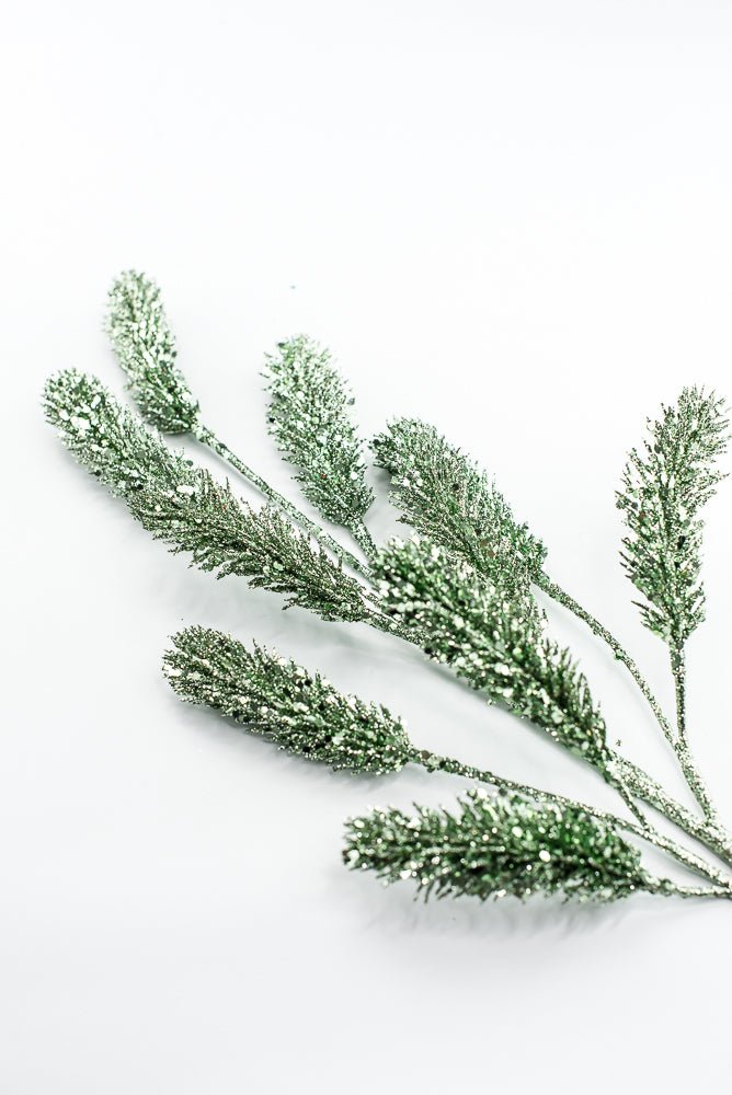 Artificial Green Glitter Pine Spray - 24.5" - Greenery MarketArtificial Flowers218724