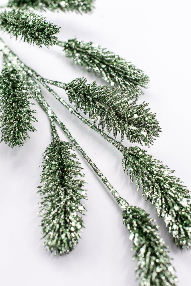 Artificial Green Glitter Pine Spray - 24.5" - Greenery MarketArtificial Flowers218724