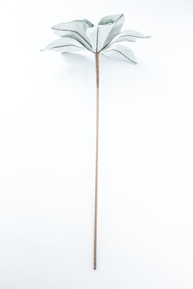 Artificial Green Glitter Poinsettia Stem - 22" - Greenery MarketArtificial Flowers251820