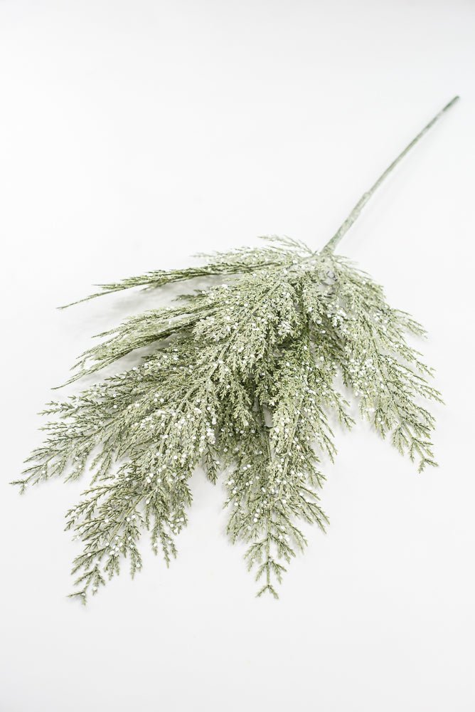 Artificial Green Glittered Cedar Spray - 27" - Greenery MarketArtificial FloraXG1027-G