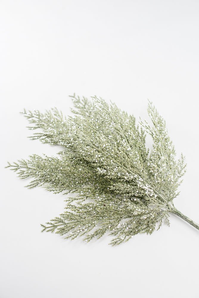Artificial Green Glittered Cedar Spray - 27" - Greenery MarketArtificial FloraXG1027-G