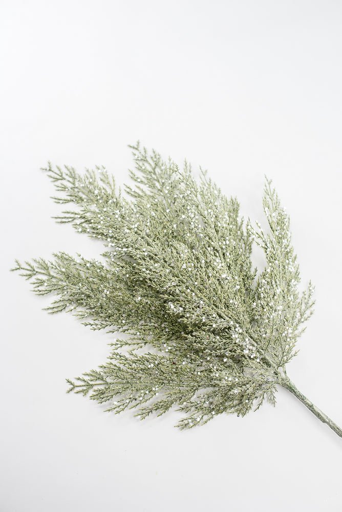 Artificial Green Glittered Cedar Spray - 27" - Greenery MarketArtificial FloraXG1027-G