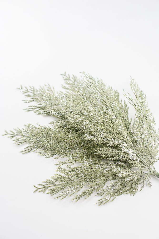 Artificial Green Glittered Cedar Spray - 27" - Greenery MarketArtificial FloraXG1027-G
