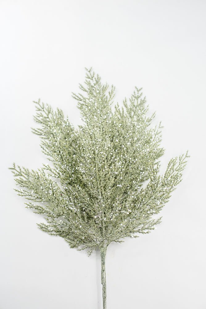 Artificial Green Glittered Cedar Spray - 27" - Greenery MarketArtificial FloraXG1027-G