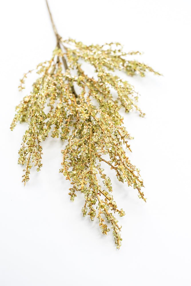 Artificial Green & Gold Iced Twig Spray - 30.5" - Greenery MarketArtificial Flora32146-GNGD