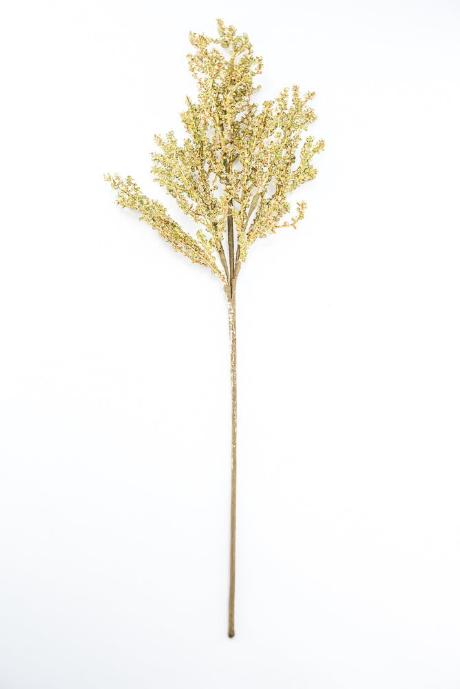 Artificial Green & Gold Iced Twig Spray - 30.5" - Greenery MarketArtificial Flora32146-GNGD