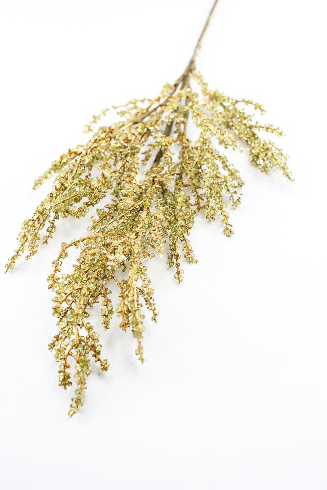Artificial Green & Gold Iced Twig Spray - 30.5" - Greenery MarketArtificial Flora32146-GNGD