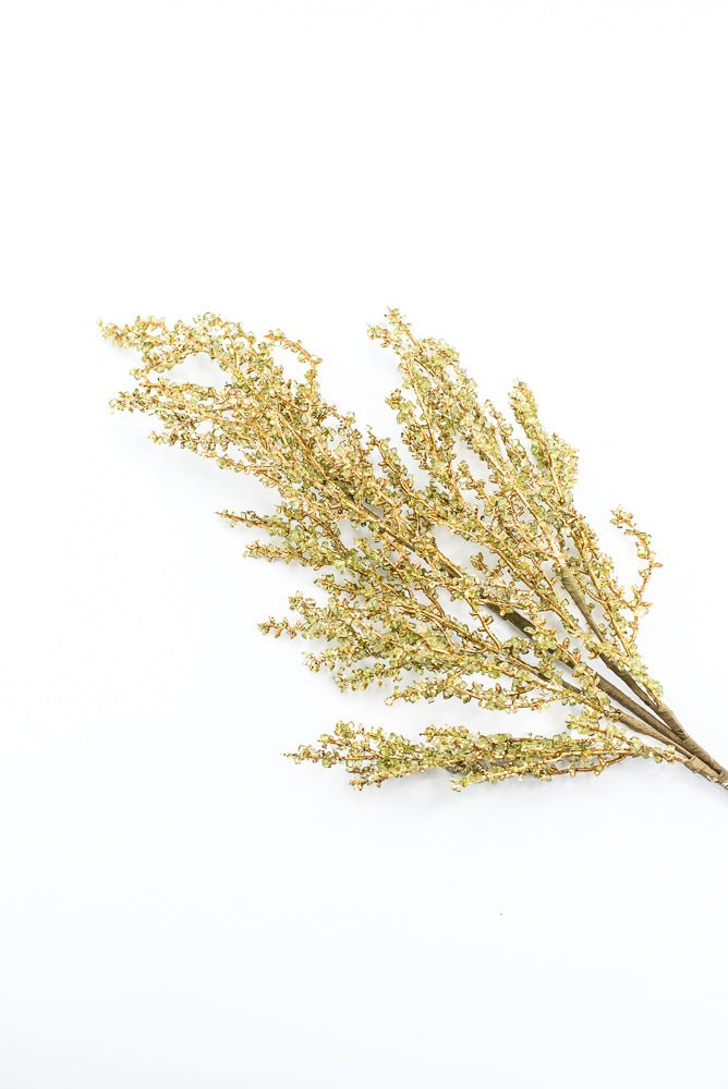 Artificial Green & Gold Iced Twig Spray - 30.5" - Greenery MarketArtificial Flora32146-GNGD