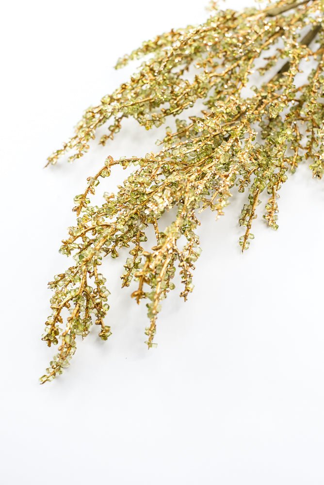 Artificial Green & Gold Iced Twig Spray - 30.5" - Greenery MarketArtificial Flora32146-GNGD
