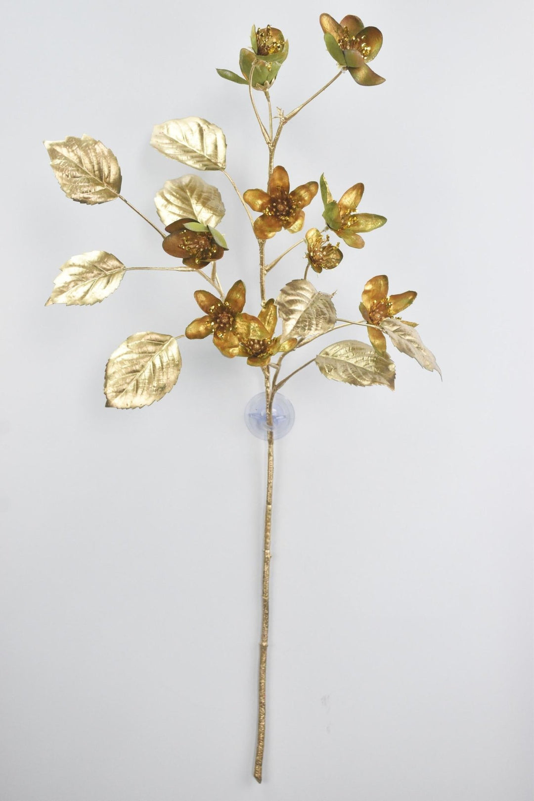 Artificial Green & Gold Metallic Clematis Spray - 28" - Greenery MarketArtificial FloraXG1183-GGO
