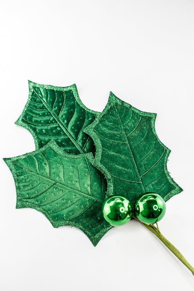 Artificial Green Holly Leaves Spray - 39" - Greenery Market86864GN
