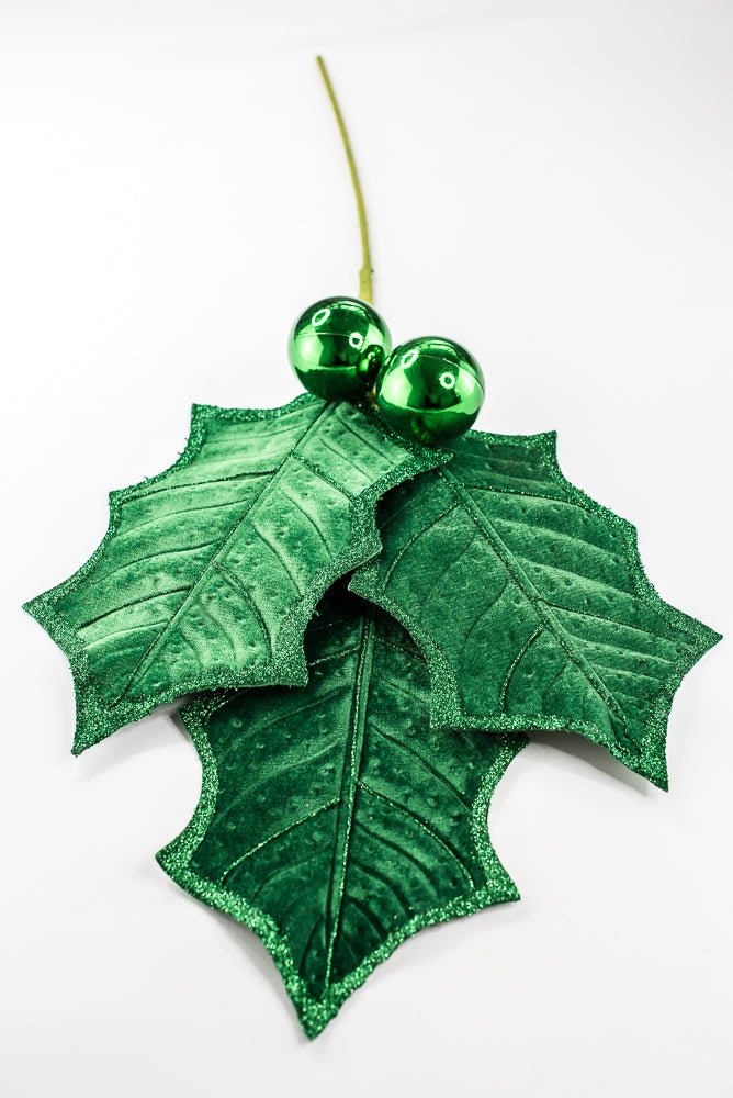 Artificial Green Holly Leaves Spray - 39" - Greenery Market86864GN