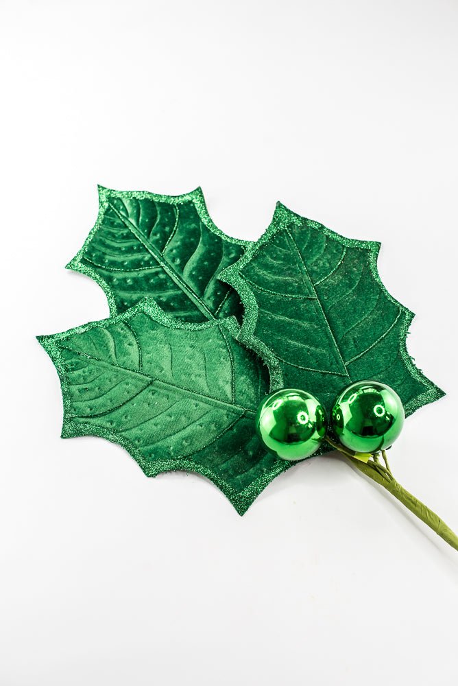 Artificial Green Holly Leaves Spray - 39" - Greenery Market86864GN