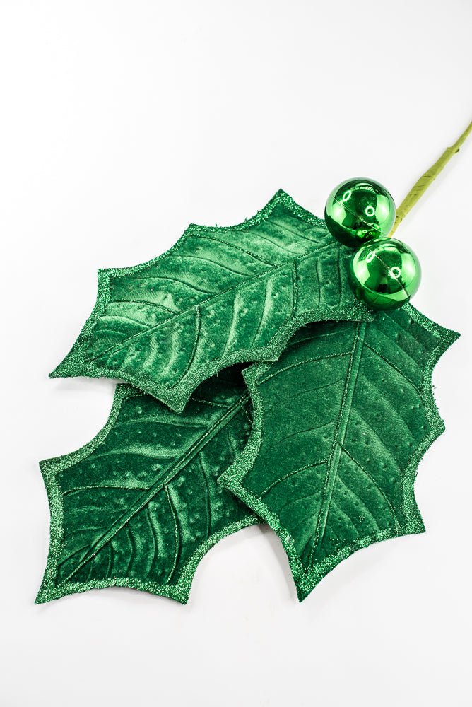 Artificial Green Holly Leaves Spray - 39" - Greenery Market86864GN