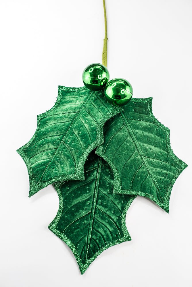 Artificial Green Holly Leaves Spray - 39" - Greenery Market86864GN
