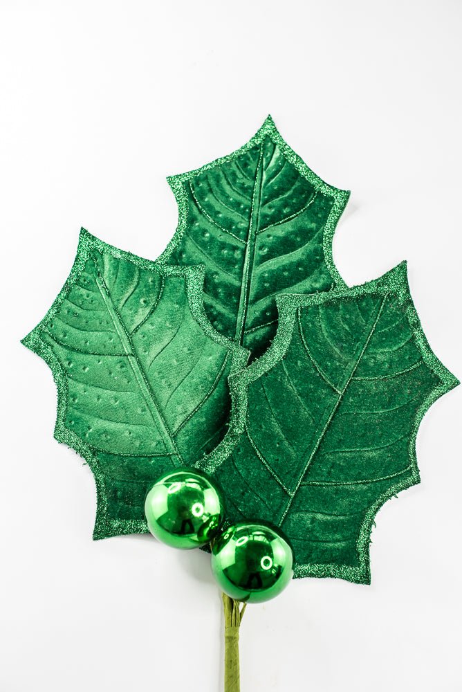 Artificial Green Holly Leaves Spray - 39" - Greenery Market86864GN