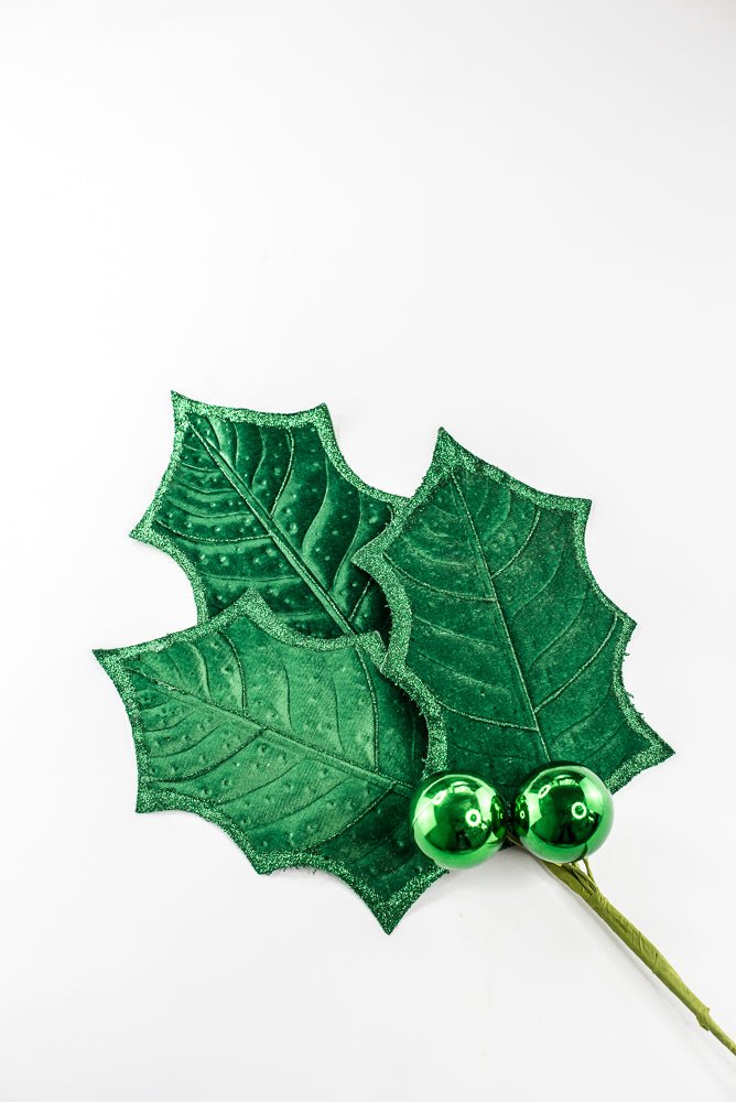 Artificial Green Holly Leaves Spray - 39" - Greenery Market86864GN