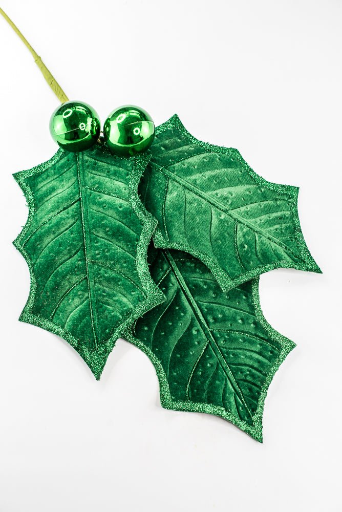 Artificial Green Holly Leaves Spray - 39" - Greenery Market86864GN