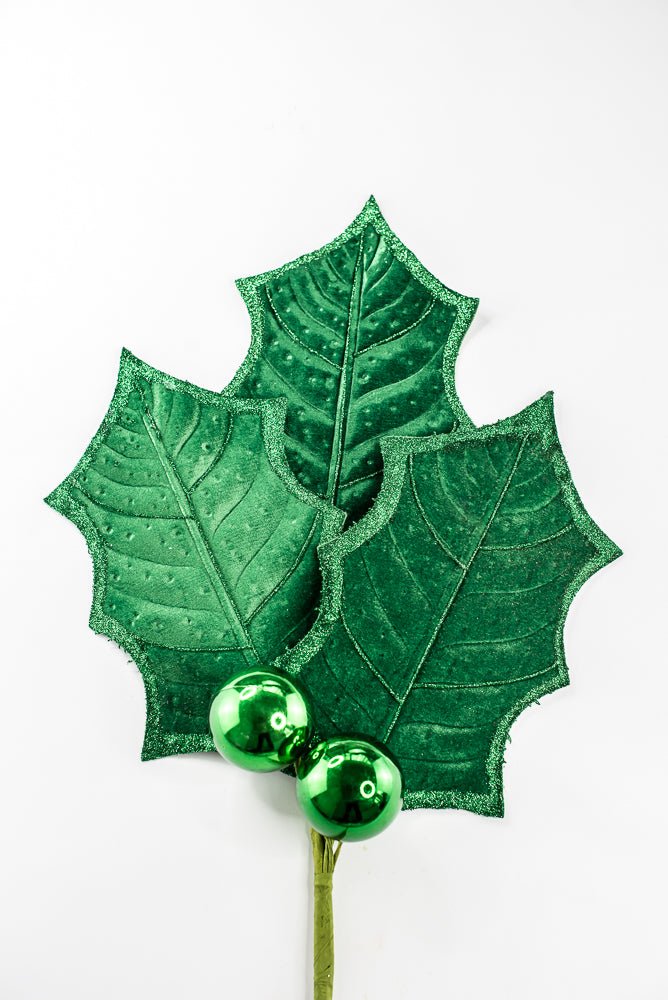 Artificial Green Holly Leaves Spray - 39" - Greenery Market86864GN