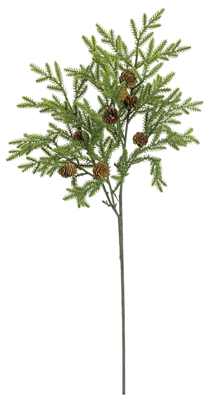 Artificial Green Hoop Pine Spray With Pinecone - 29" - Greenery MarketX1975