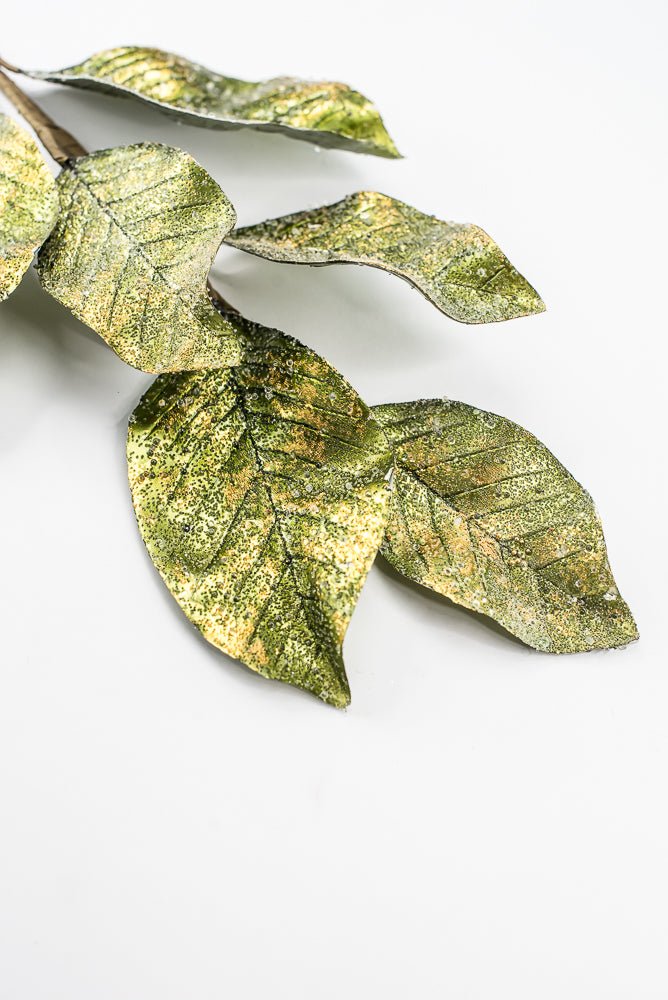 Artificial Green Metallic Magnolia Leaf Spray - 25.5" - Greenery MarketArtificial FloraXG1165-G