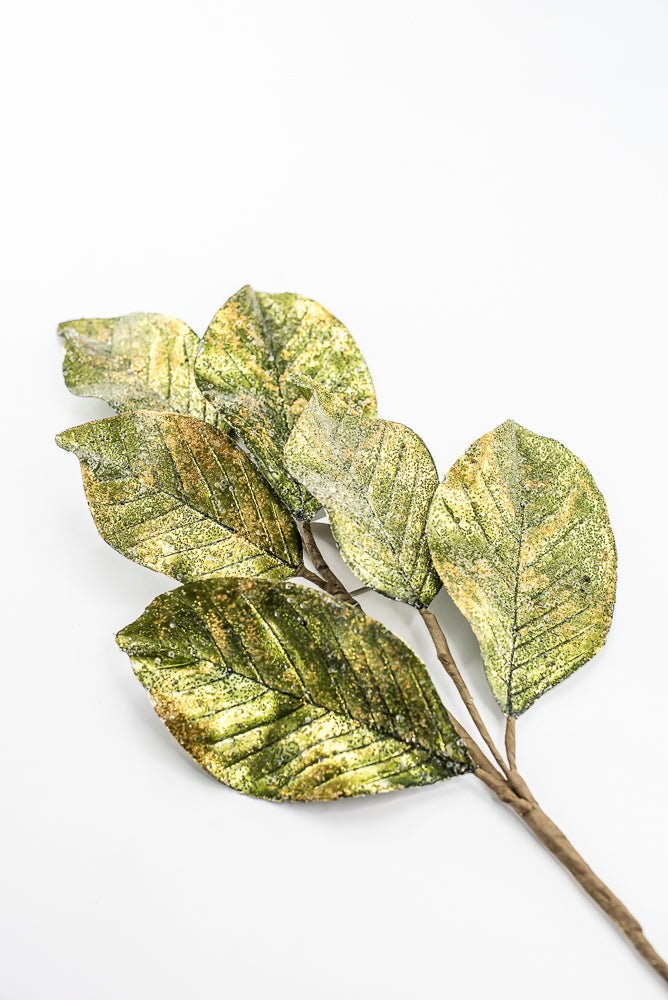 Artificial Green Metallic Magnolia Leaf Spray - 25.5" - Greenery MarketArtificial FloraXG1165-G