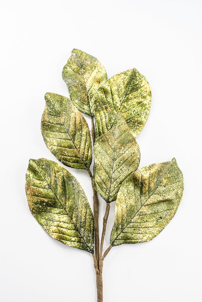 Artificial Green Metallic Magnolia Leaf Spray - 25.5" - Greenery MarketArtificial FloraXG1165-G
