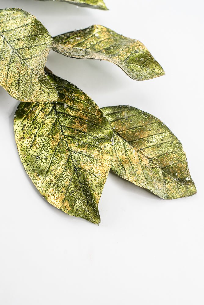 Artificial Green Metallic Magnolia Leaf Spray - 25.5" - Greenery MarketArtificial FloraXG1165-G