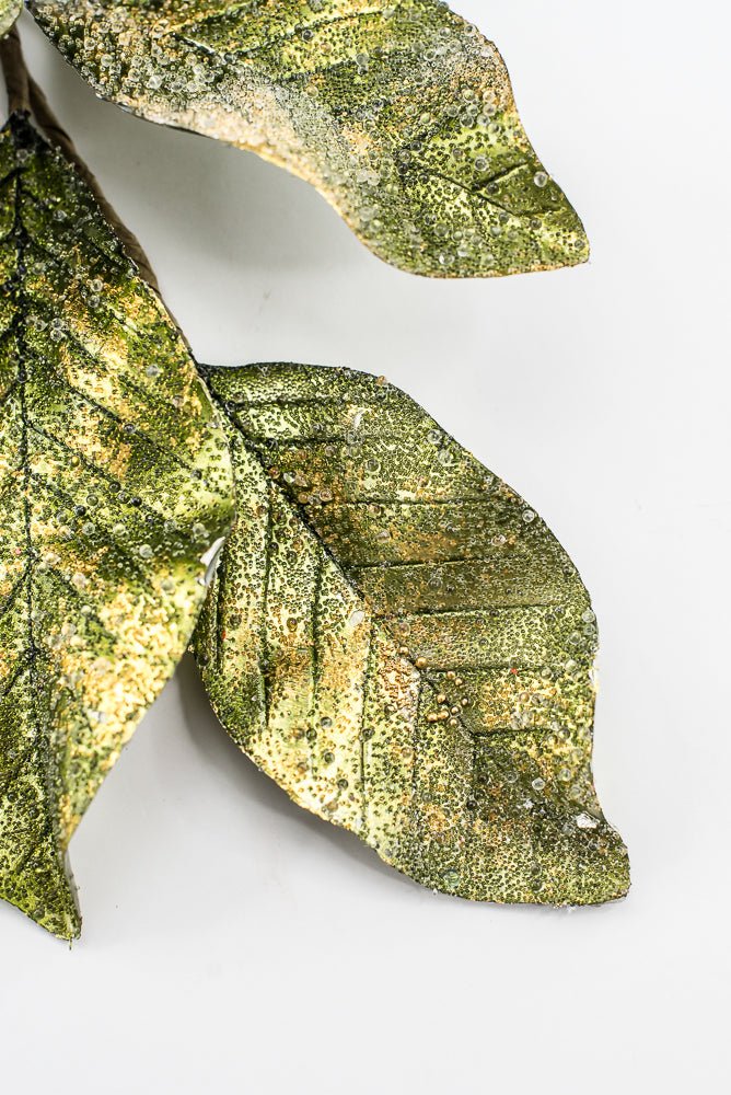 Artificial Green Metallic Magnolia Leaf Spray - 25.5" - Greenery MarketArtificial FloraXG1165-G
