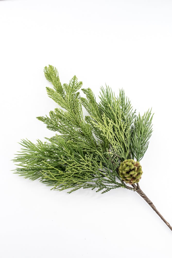 Artificial Green Mix Cedar Pine With Cone Spray - 24" - Greenery MarketArtificial Flowers281944