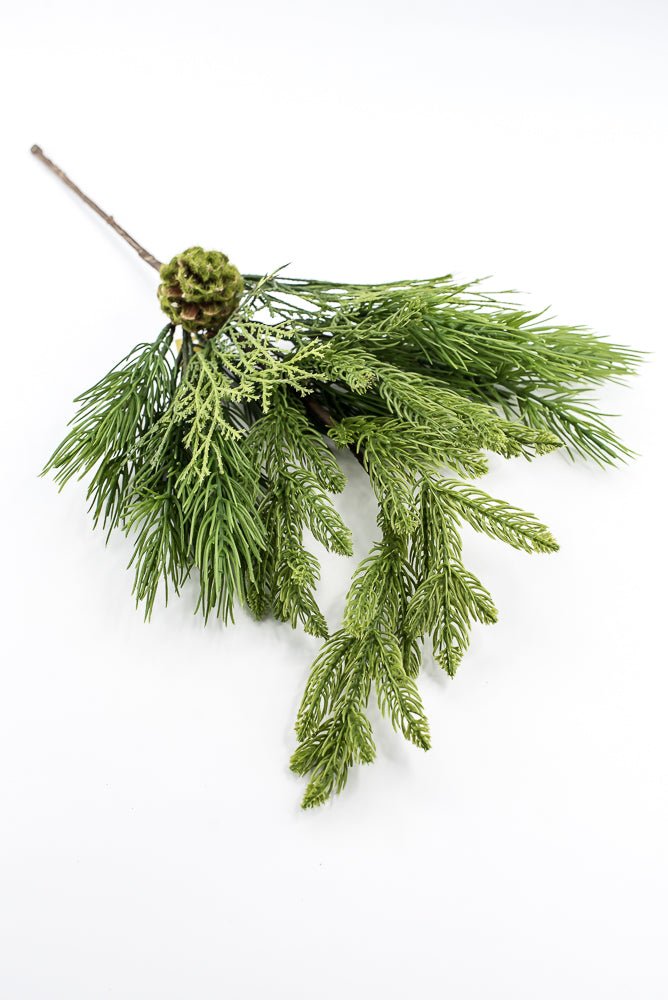 Artificial Green Mix Cedar Pine With Cone Spray - 24" - Greenery MarketArtificial Flowers281944