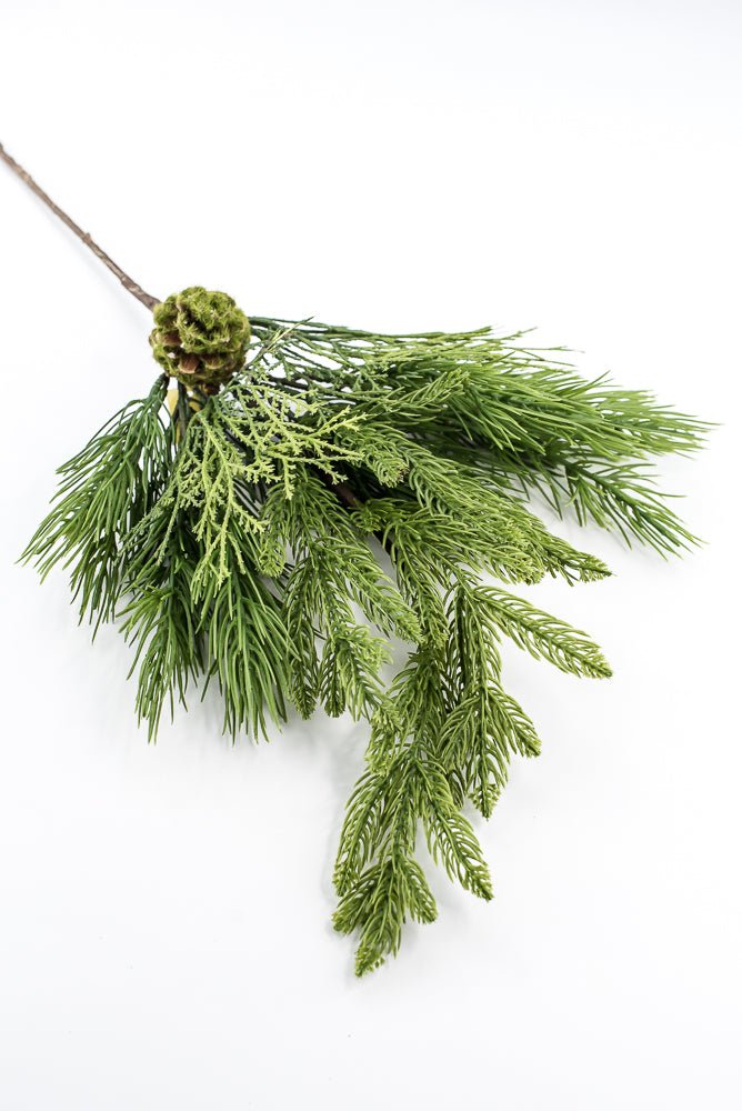Artificial Green Mix Cedar Pine With Cone Spray - 24" - Greenery MarketArtificial Flowers281944