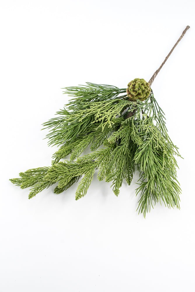 Artificial Green Mix Cedar Pine With Cone Spray - 24" - Greenery MarketArtificial Flowers281944