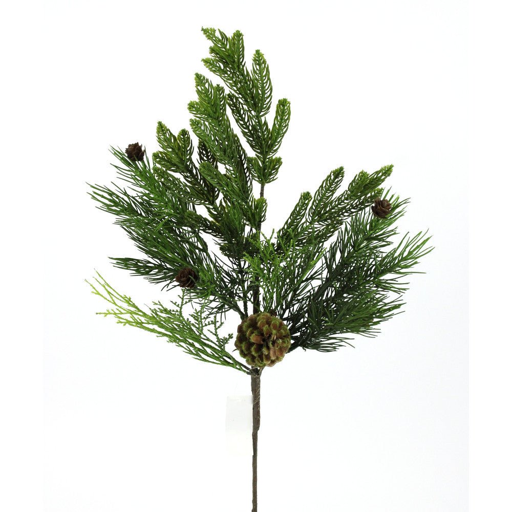 Artificial Green Mix Cedar Pine With Cone Spray - 24" - Greenery MarketArtificial Flowers281944