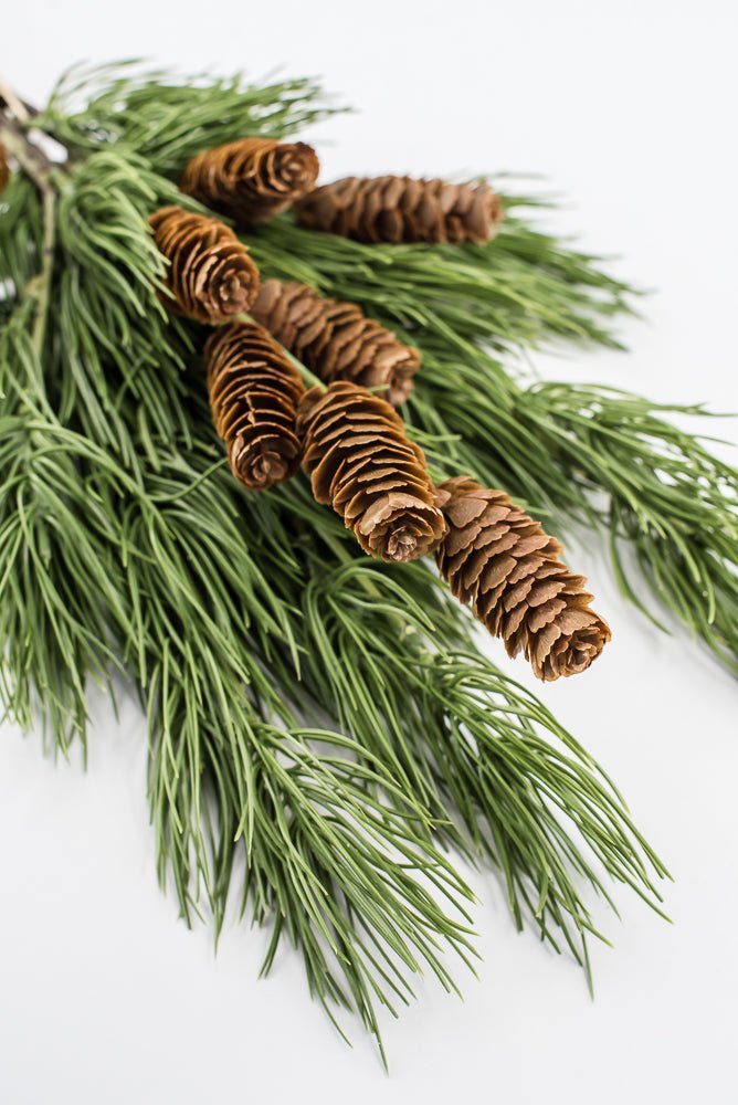 Artificial, Green Needle Pine Bundle With Cones - 20" - Greenery Market2825281GR