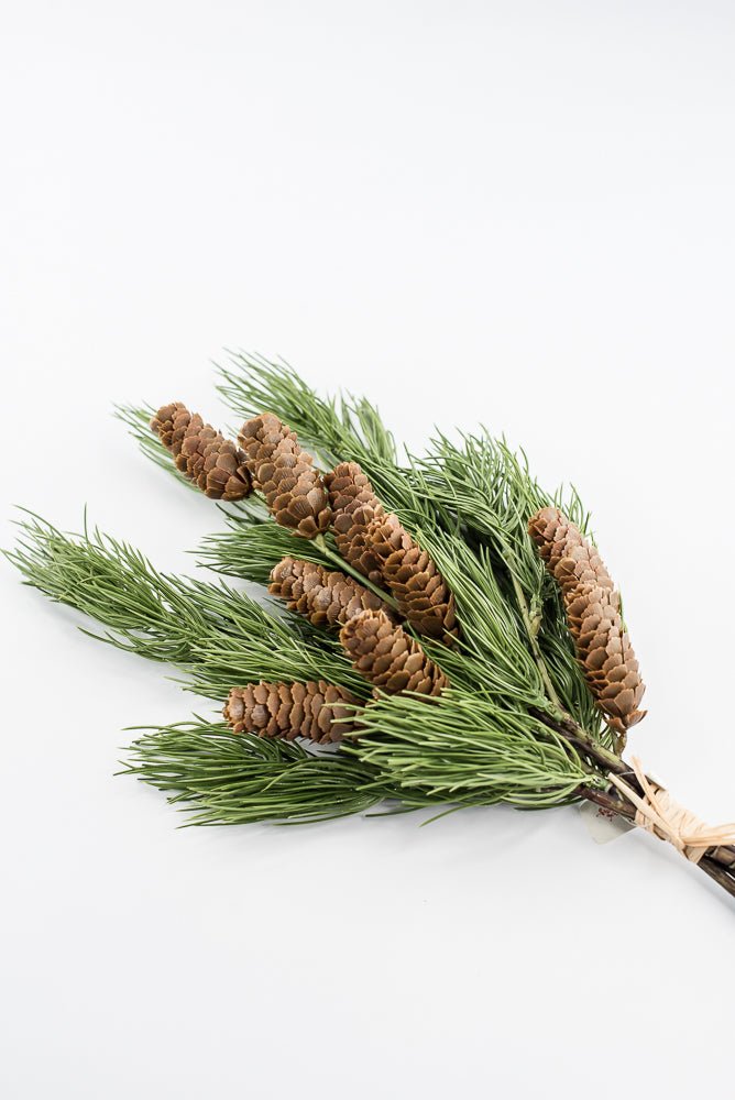 Artificial, Green Needle Pine Bundle With Cones - 20" - Greenery Market2825281GR