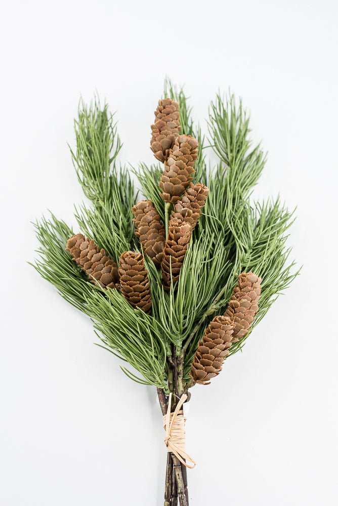 Artificial, Green Needle Pine Bundle With Cones - 20" - Greenery Market2825281GR
