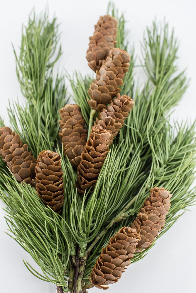 Artificial, Green Needle Pine Bundle With Cones - 20" - Greenery Market2825281GR