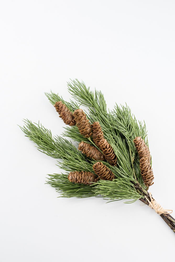 Artificial, Green Needle Pine Bundle With Cones - 20" - Greenery Market2825281GR