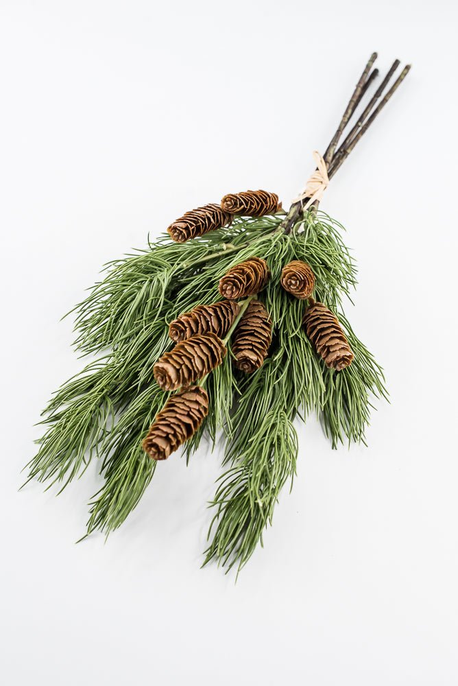 Artificial, Green Needle Pine Bundle With Cones - 20" - Greenery Market2825281GR
