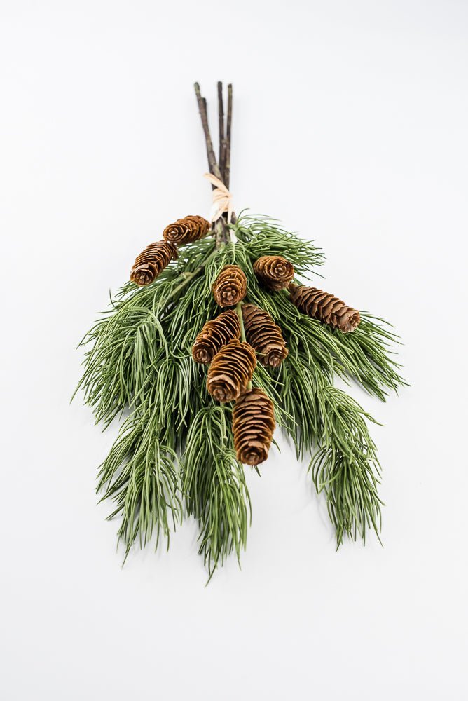 Artificial, Green Needle Pine Bundle With Cones - 20" - Greenery Market2825281GR