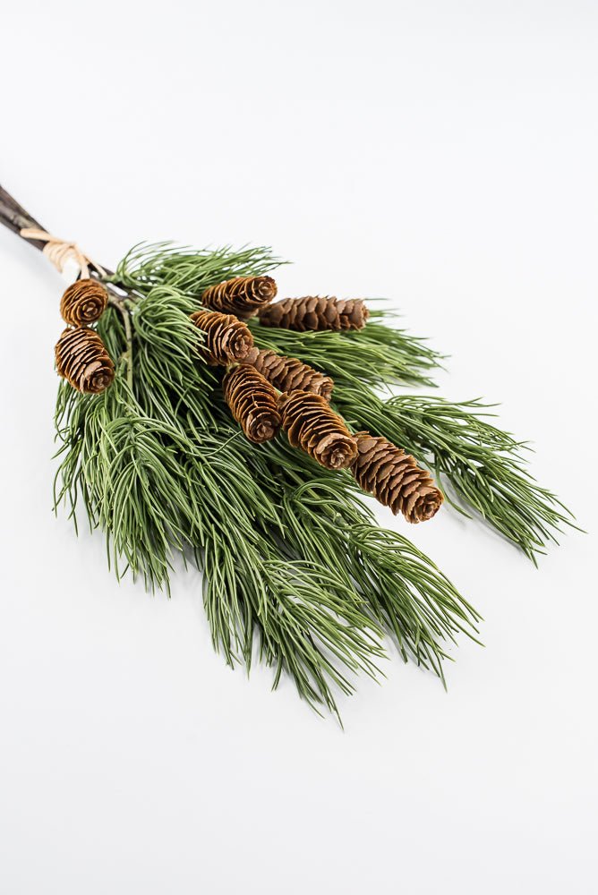 Artificial, Green Needle Pine Bundle With Cones - 20" - Greenery Market2825281GR