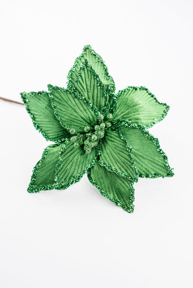 Artificial Green Poinsettia Stem - 15" - Greenery Market86879GN