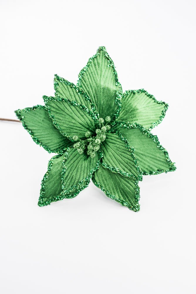 Artificial Green Poinsettia Stem - 15" - Greenery Market86879GN