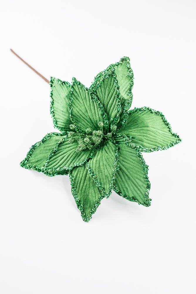 Artificial Green Poinsettia Stem - 15" - Greenery Market86879GN